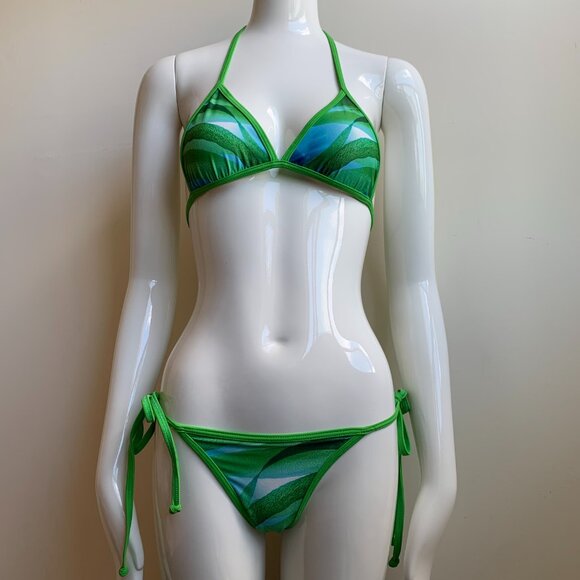 Aaron Chang Green fern reversible bikini - Picture 1 of 11